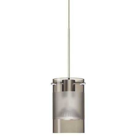 Besa Lighting Scope Cord Pendant, Smoke/Frost, Satin Nickel Finish, 1x5W LED 1XT-6524ES-LED-SN